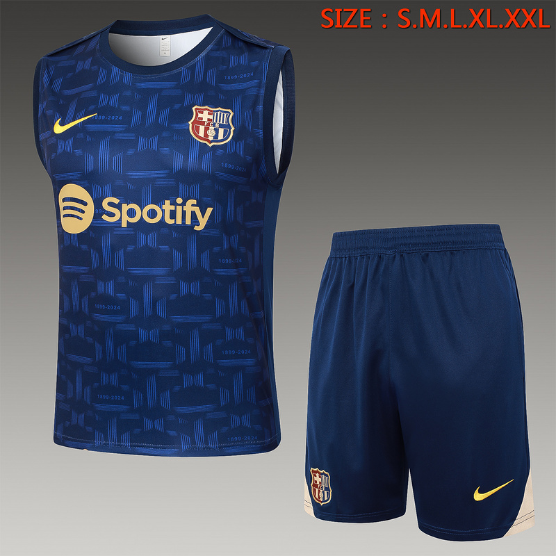 24/25 Barcelona royal blue raining Set Shirt and Shorts