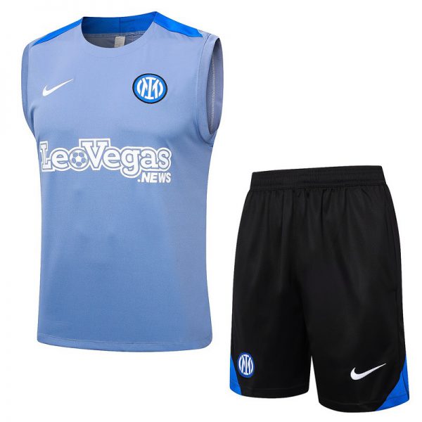 24/25 Inter Milan Gray Blue Training Set Shirt and Shorts