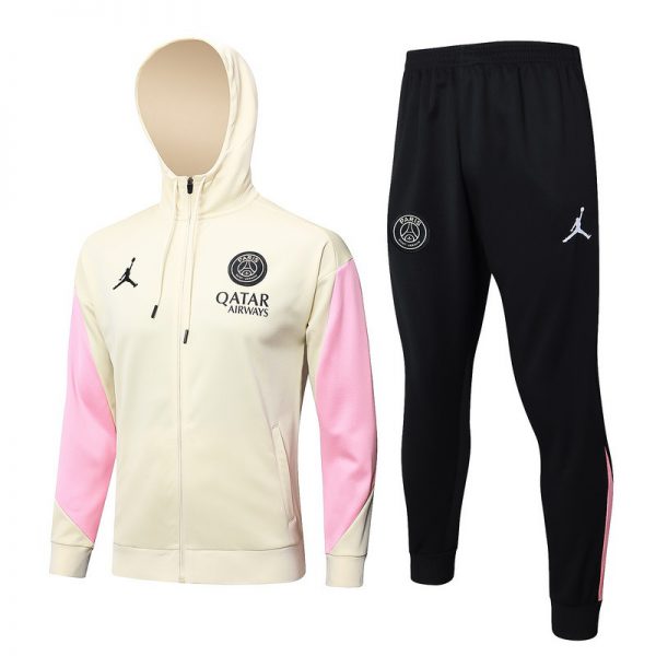 2024 Psg apricot Hoodie Jacket Kit Set Football Team Shirt Sports Fashion
