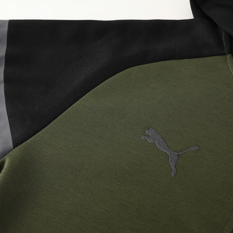 2024 Puma Blackish green Hoodie Jacket Kit Set Football Team Shirt Sports Fashion