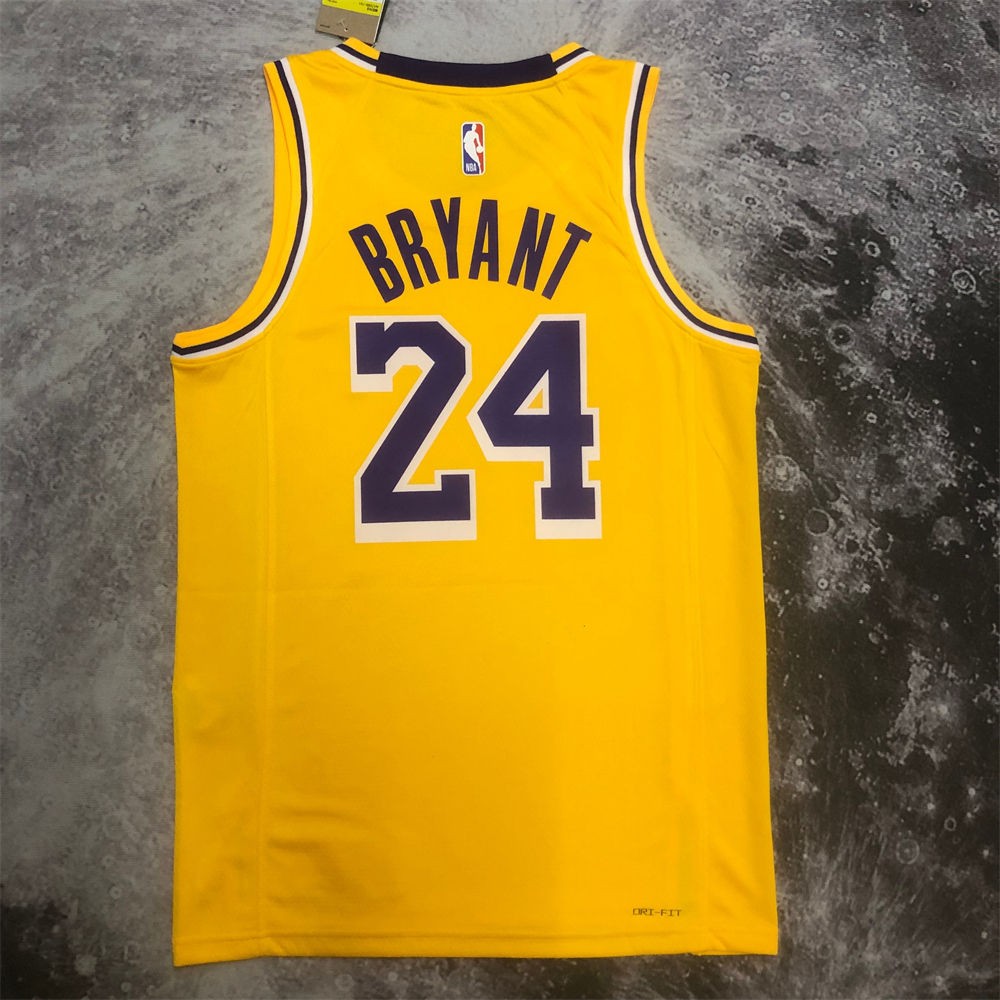 NBA Los Angeles Lakers Kobe Bryant#24 2022/23 Gold Association Edition Swingman Jersey S-XXL