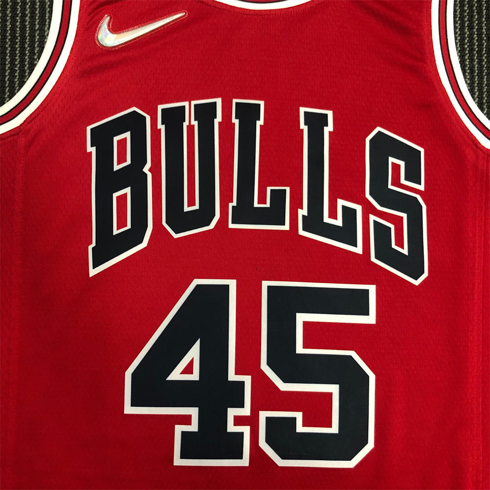 NBA Chicago Bulls Round Neck Red 75th anniversaryJersey JORDAN#45 S-XXL