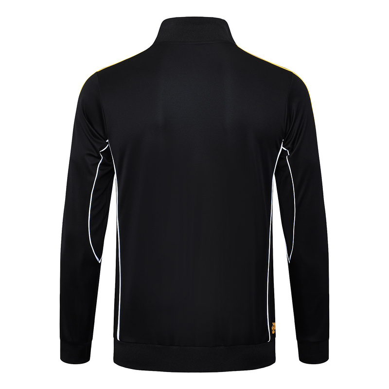 2025/26 Real Madrid Black Jacket Training Suit Set Football Team Shirt Sports Fashion