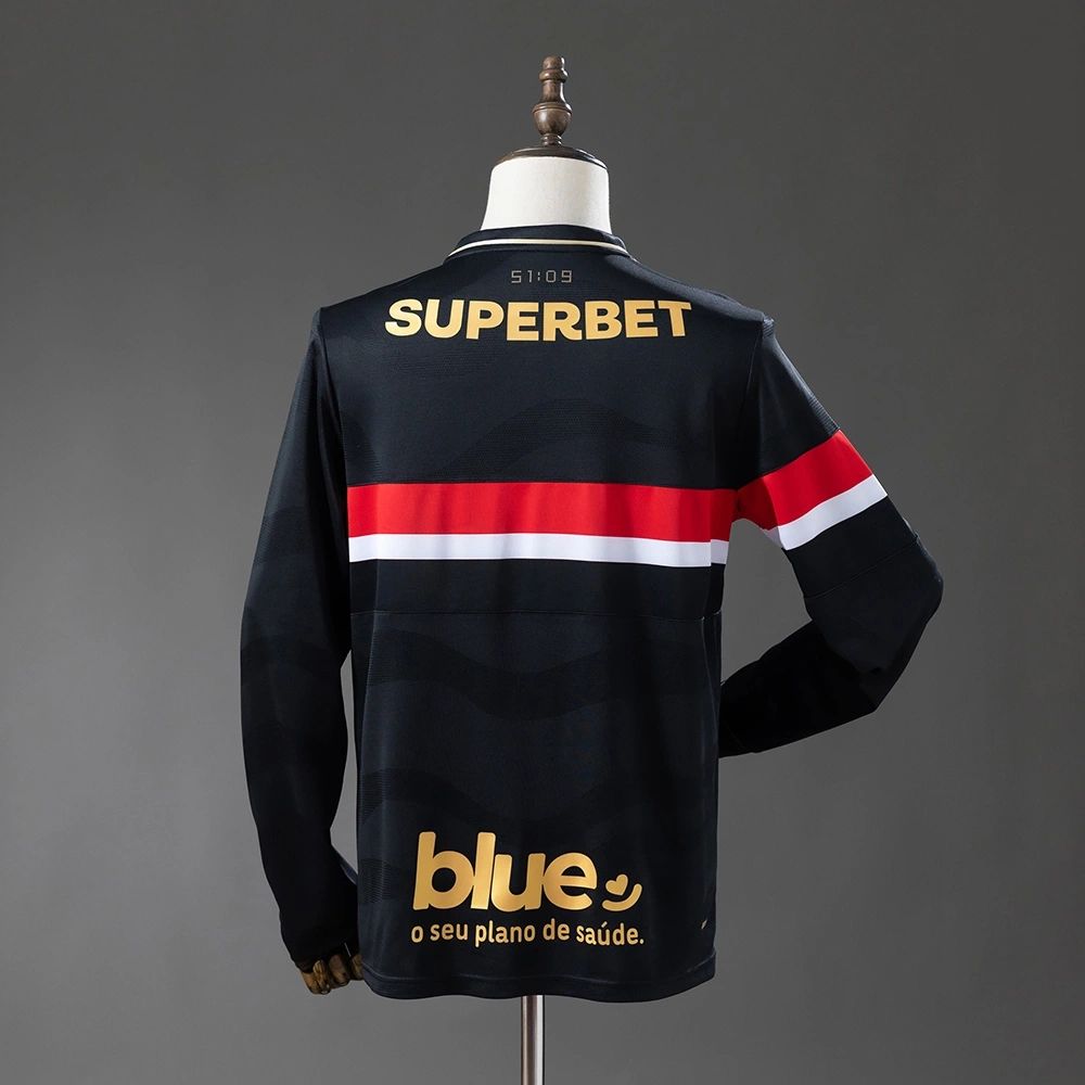 2025/26 Sao Paulo Second Away Black jersey Long Sleeve Fan Version