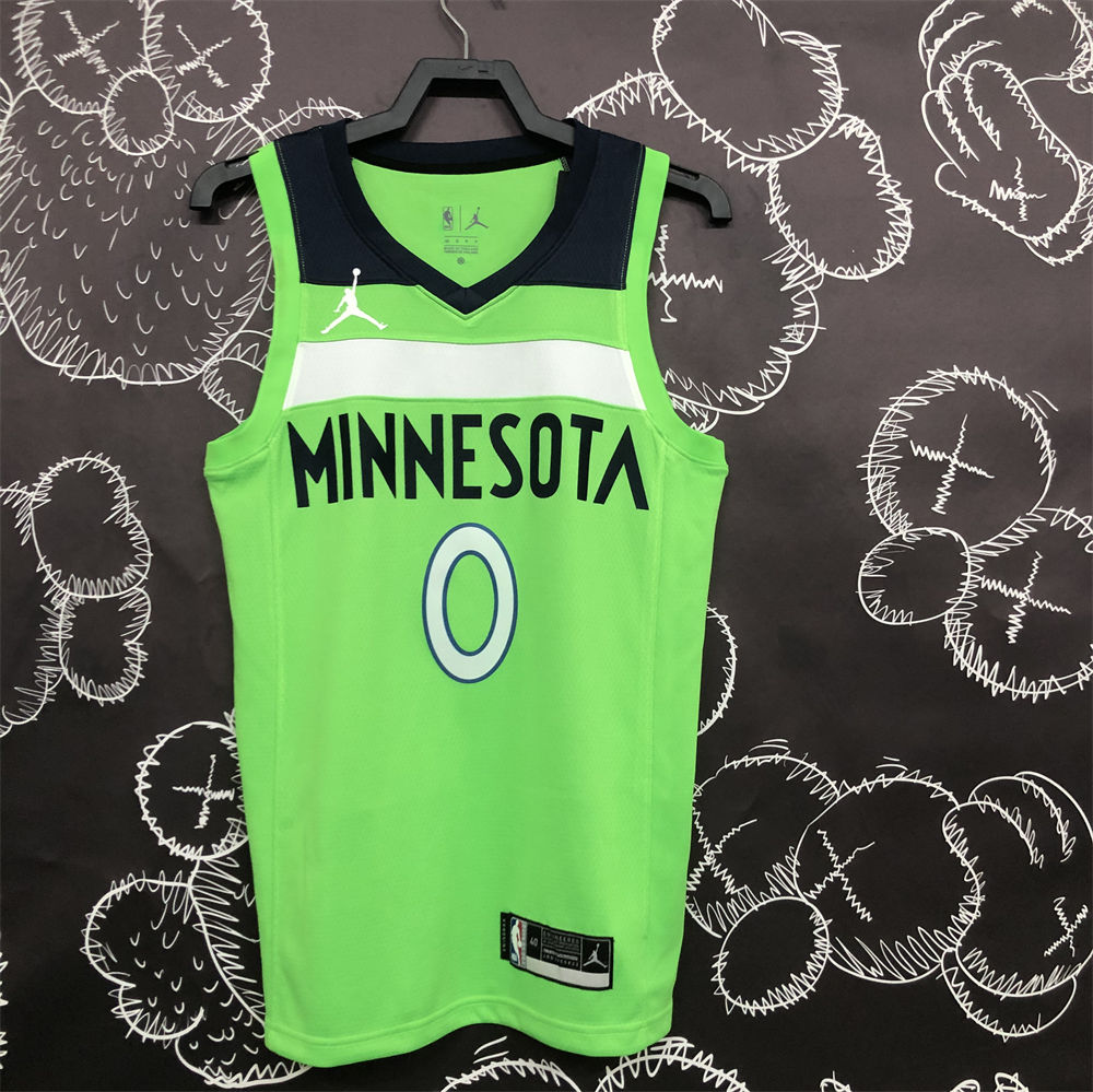 NBA Minnesota Timberwolves V-Neck Green RUSSELL#0 Jersey S-XXL