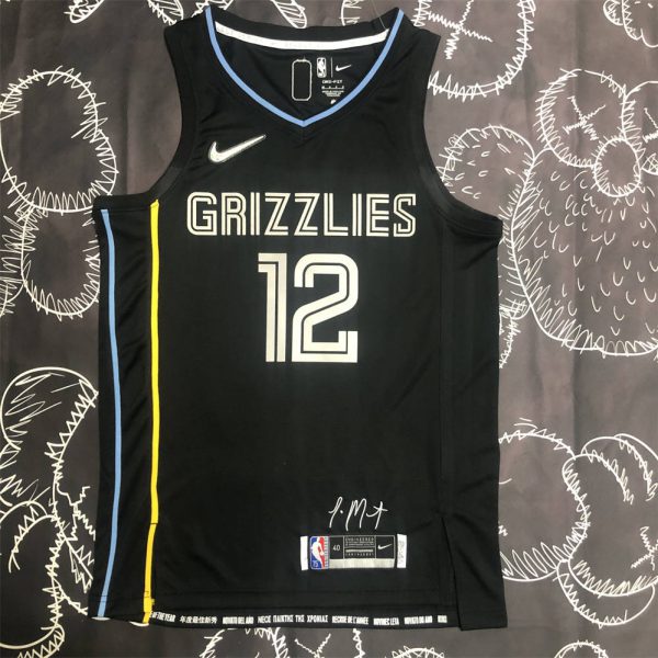 NBA Memphis Grizzies V-Neck Black Jersey MORANT #15 S-XXL