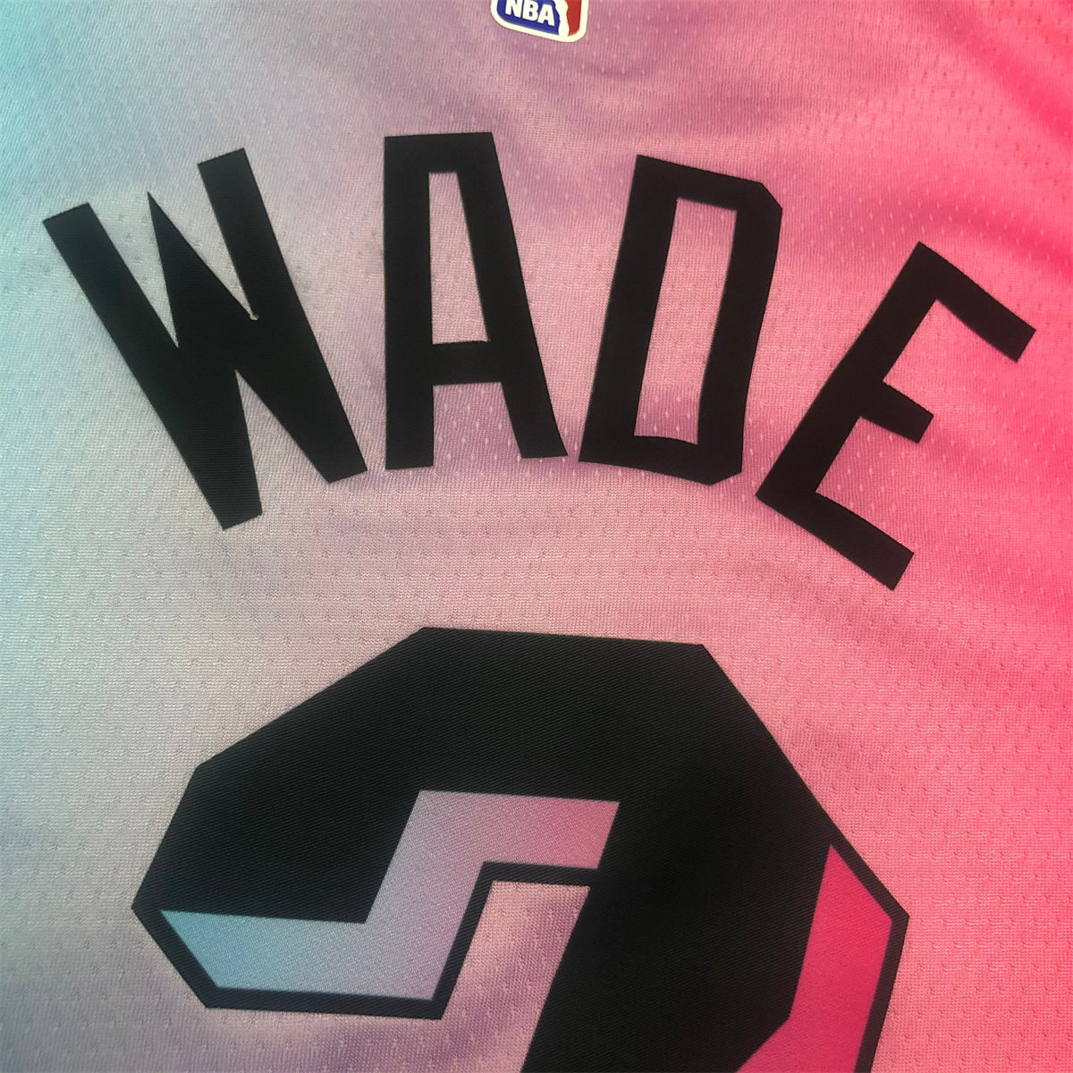 NBA Miami Hearts round neck Gradient Jersey WADE#3 S-XXL