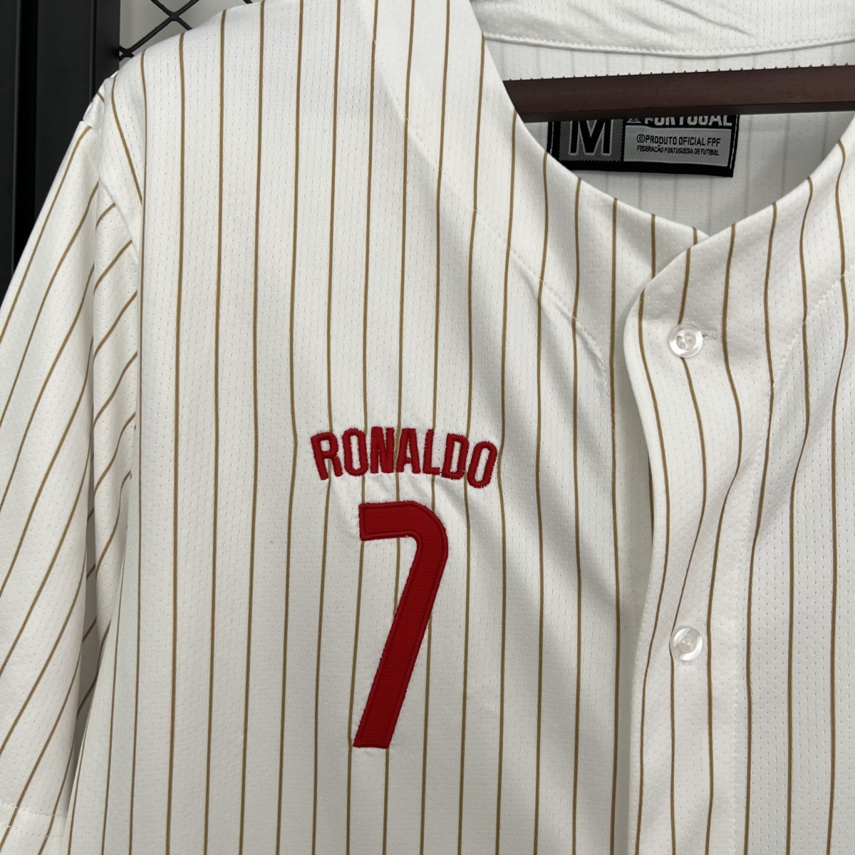 2025/26 Portugal US Pack Full-Button Baseball White jersey Fan version
