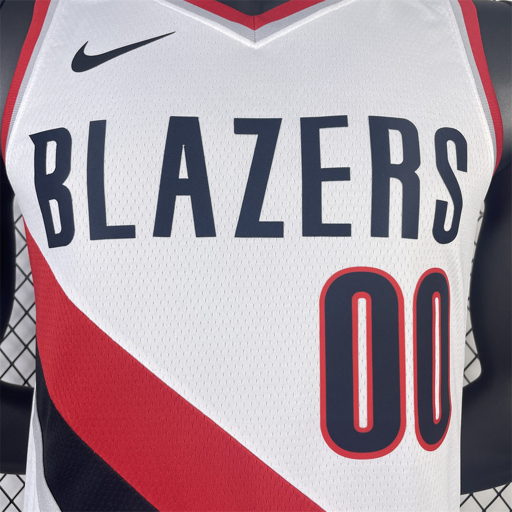 NBA Portland Trail Blazers 2023 V-Neck White jersey HENDERSON#00 S-XXL