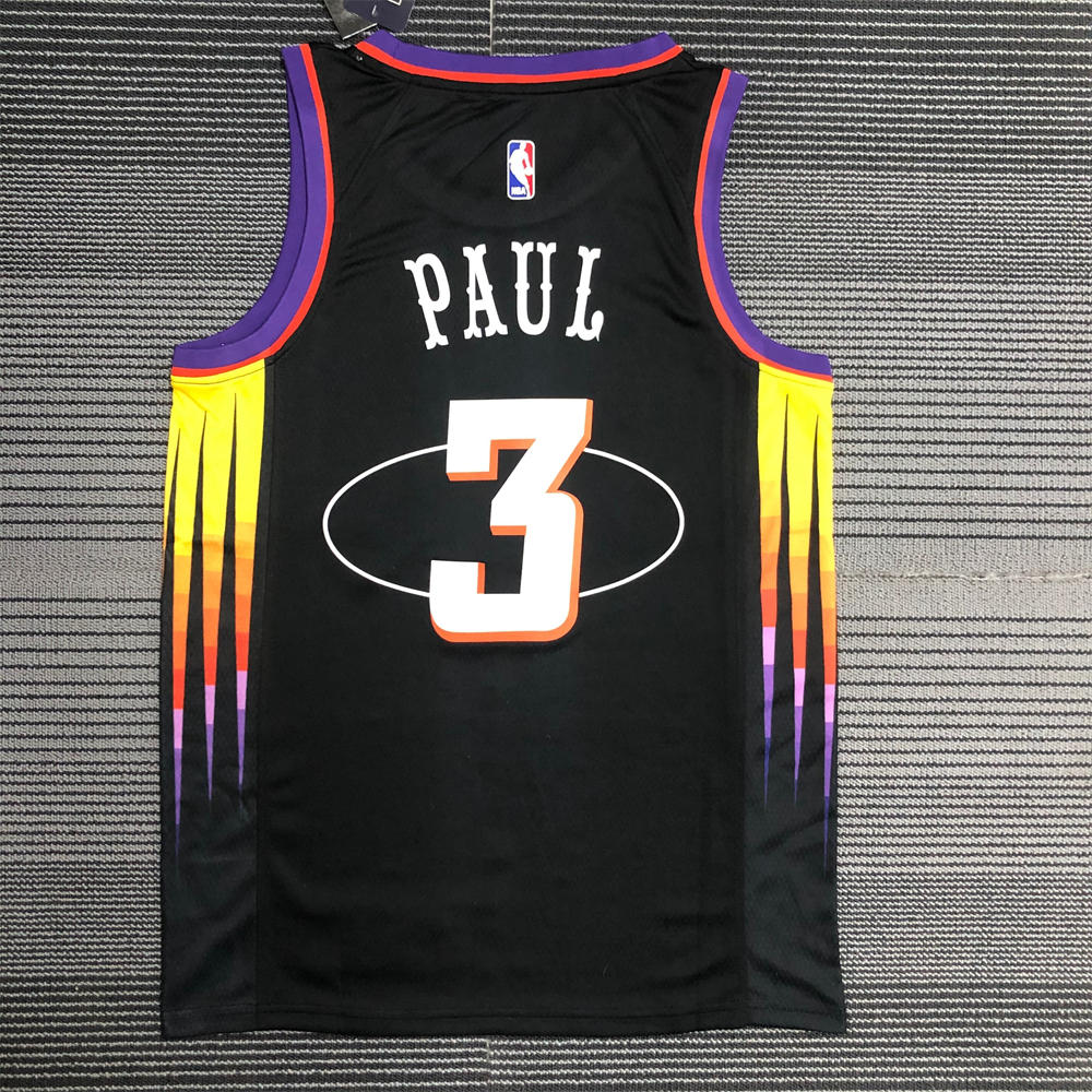 NBA Phoenix Suns Round Neck Black jersey PAUL#3 S-XXL