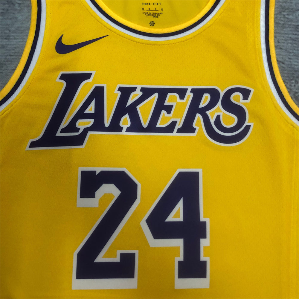 NBA Los Angeles Lakers Kobe Bryant#24 2022/23 Gold Association Edition Swingman Jersey S-XXL