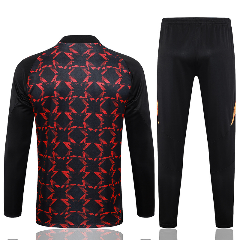 24/25 Manchester United Black red Long-sleeved half-pull training kit Football team kit