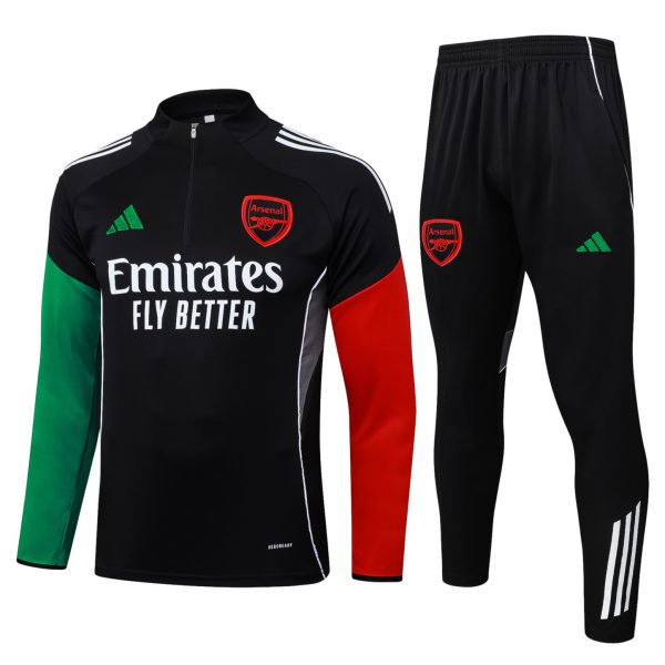202526 Arsenal red and green Long-sleeved half-pull training kit Football team kit