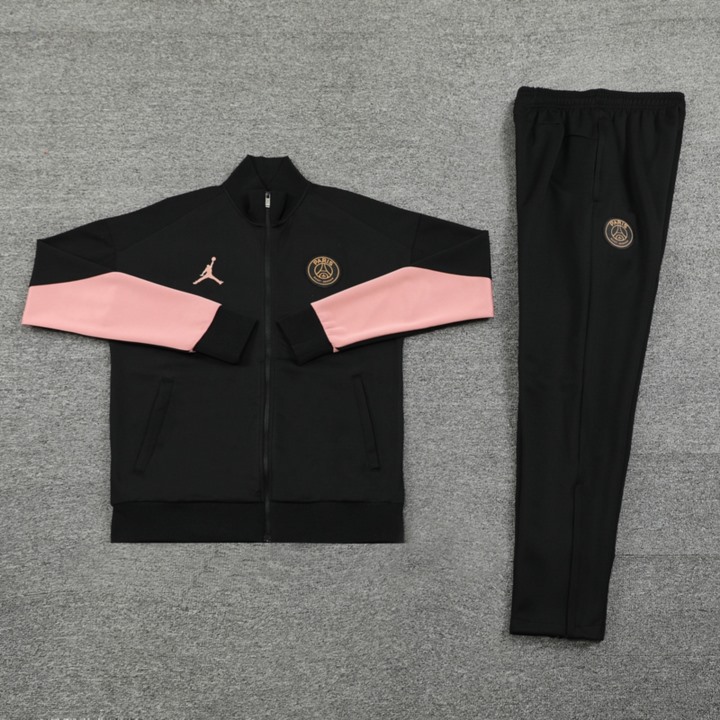 2024 PSG Black Jacket Training Suit Set Football Team Shirt Sports Fashion