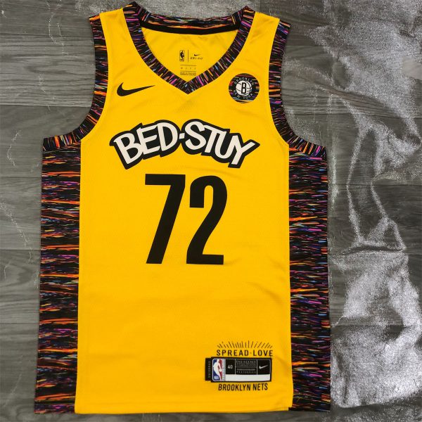 NBA Brooklyn Nets V-Neck Yellow Jersey BIGGIE#72 S-XXL