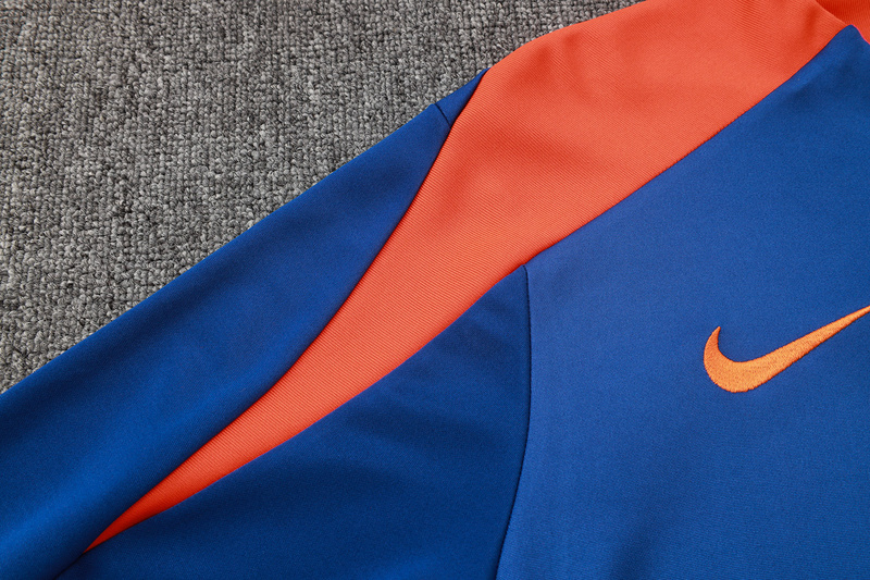 24/25 Netherlands Colorful Blue Long-sleeved half-pull training kit Football team kit