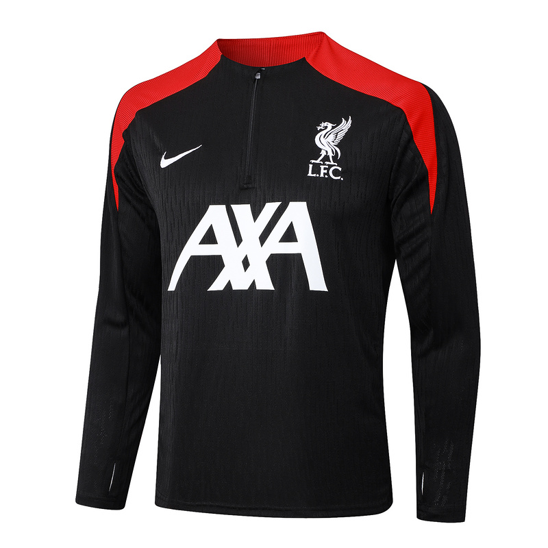 24/25 Liverpool Black Long-sleeved half-pull training kit Football team kit