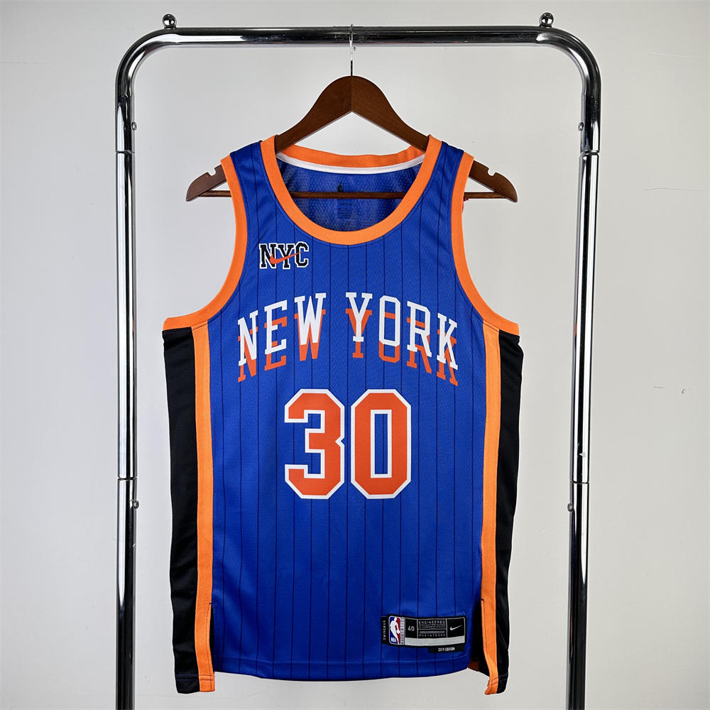 NBA New York Knicks 2024 Round Neck Blue jersey RANDLE#30 S-XXL