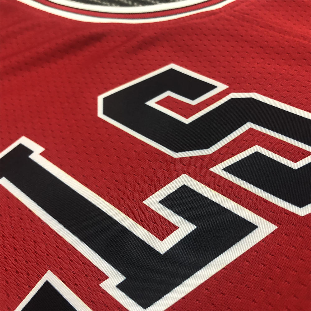 NBA Chicago Bulls Round Neck Red 75th anniversaryJersey RODMAN#91 S-XXL