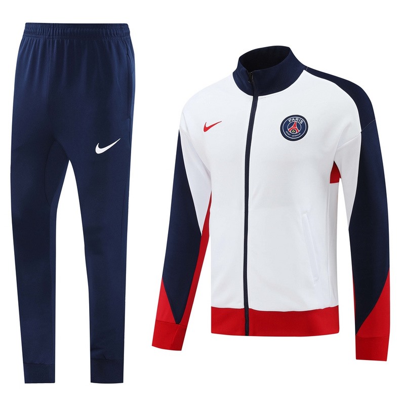 2024 PSG White Jacket Training Suit Set Football Team Shirt Sports Fashion