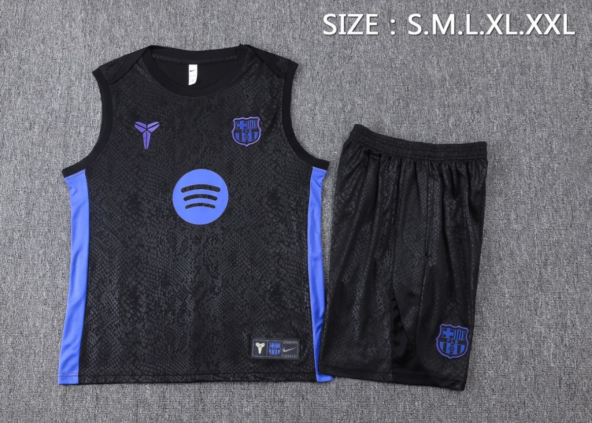 2026 Barcelona Black Training Set Shirt and Shorts