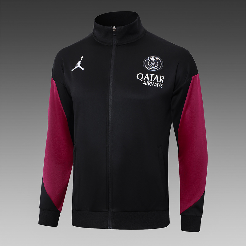 2024/25 Paris Black Jacket Training Suit Set Football Team Shirt Sports Fashion