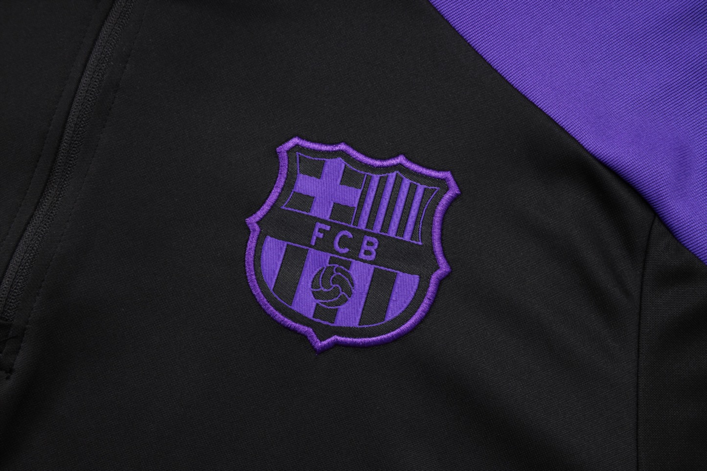 202526 Barcelona blackish purple Long-sleeved half-pull training kit Football team kit
