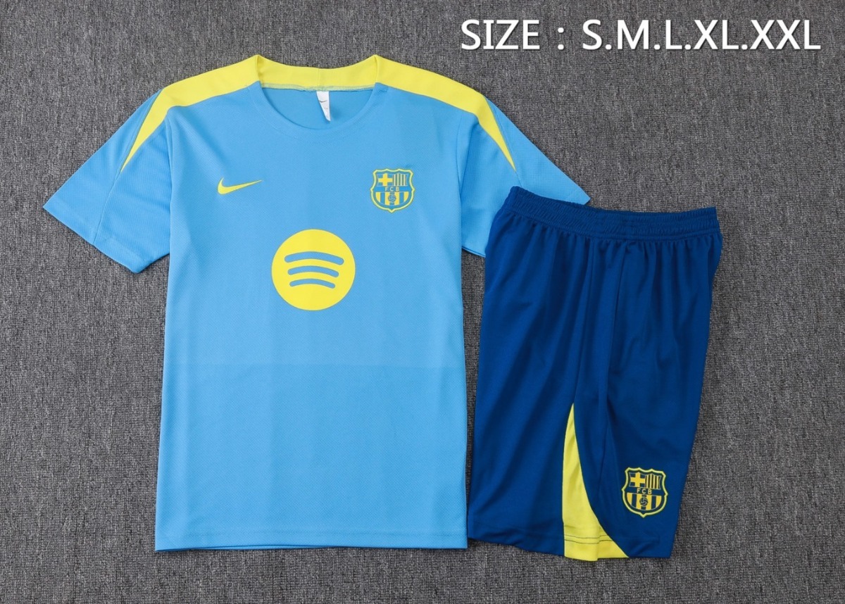 2026 Barcelona Light blue Training Set Shirt and Shorts