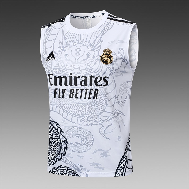 24/25 Real Madrid White Training Set Shirt and Shorts