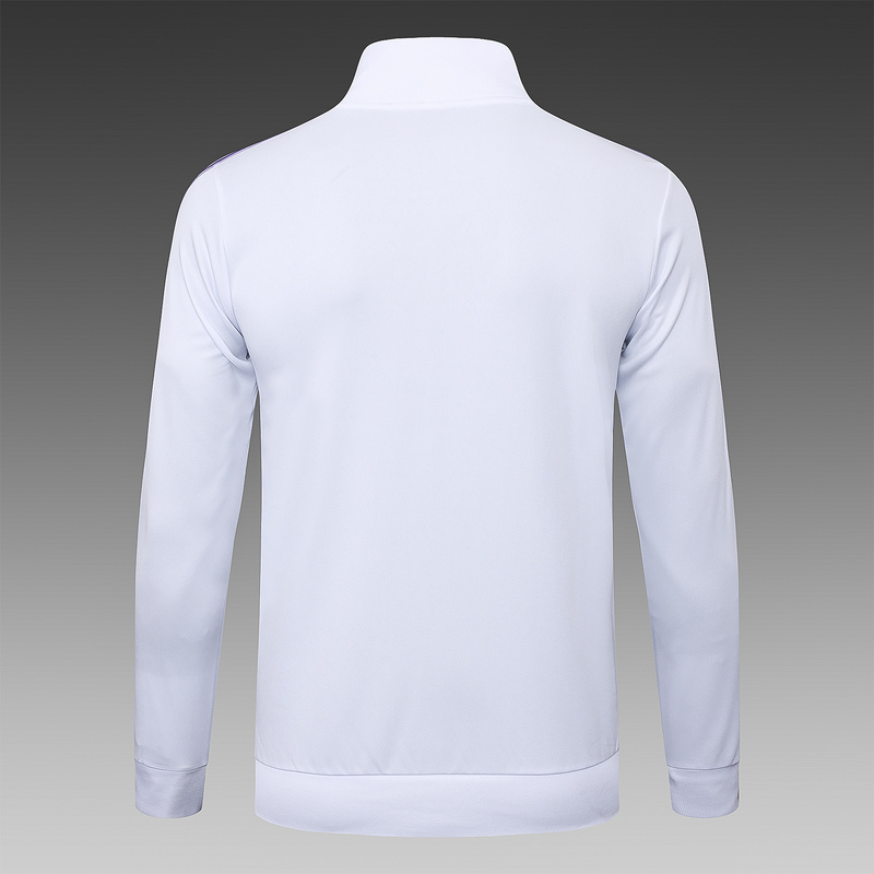 2025/26 Real Madrid White Jacket Training Suit Set Football Team Shirt Sports Fashion