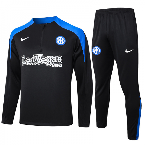 24/25 Inter Milan Black Long-sleeved half-pull training kit Football team kit