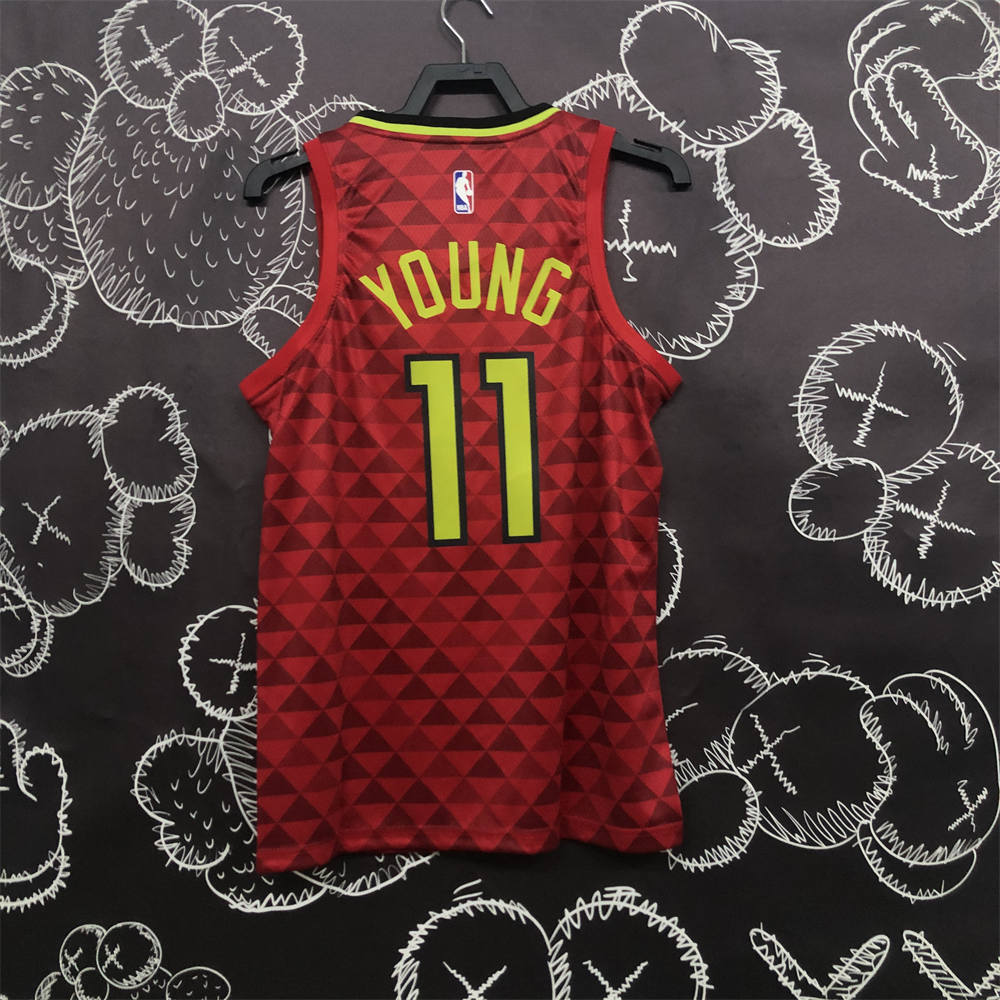 NBA Altanta Hawks V-Neck Red Jersey YOUNG#11 S-XXL