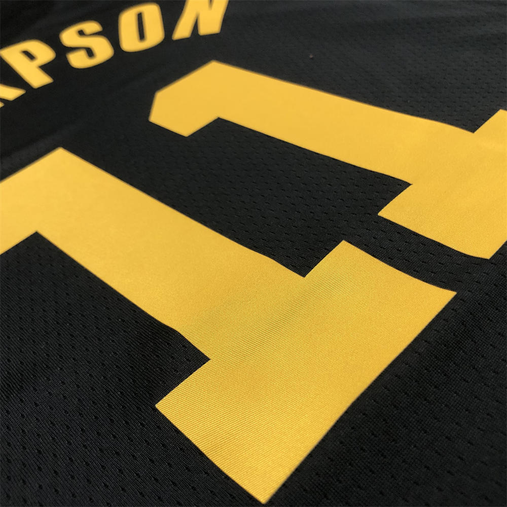 NBA Golden State Warriors V-Neck 75th anniversary Black Jersey THOMPSON#11 S-XXL