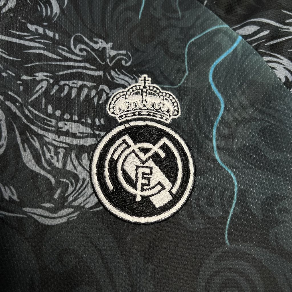 24/25 Real Madrid Black Dragon Jersey Fan Version