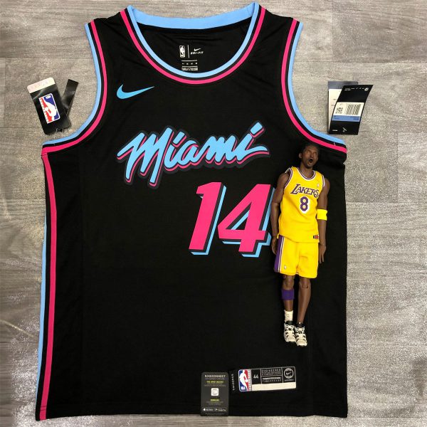 NBA Miami Hearts round neck Black Jersey HERRO#14 S-XXL