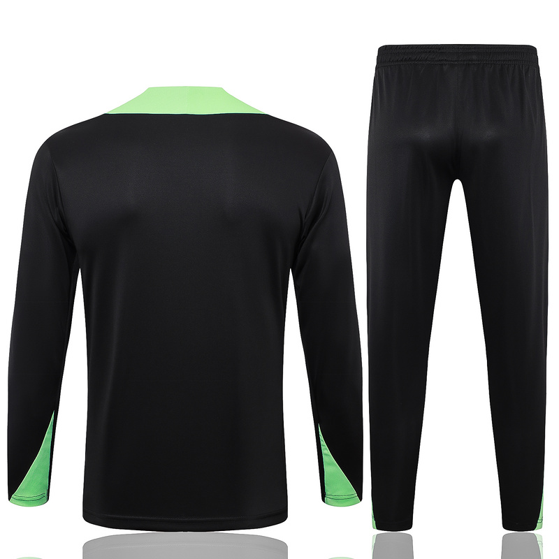 24/25 Brazil Black Long-sleeved half-pull training kit Football team kit