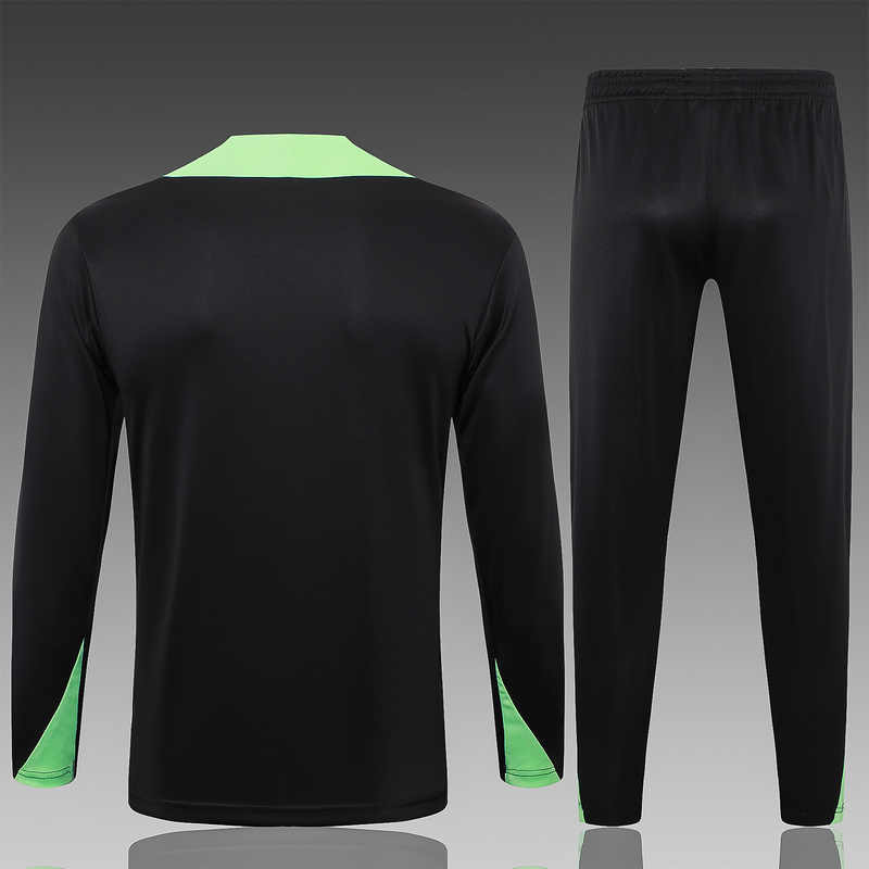 24/25 Brazil Black Long-sleeved half-pull training kit Football team kit