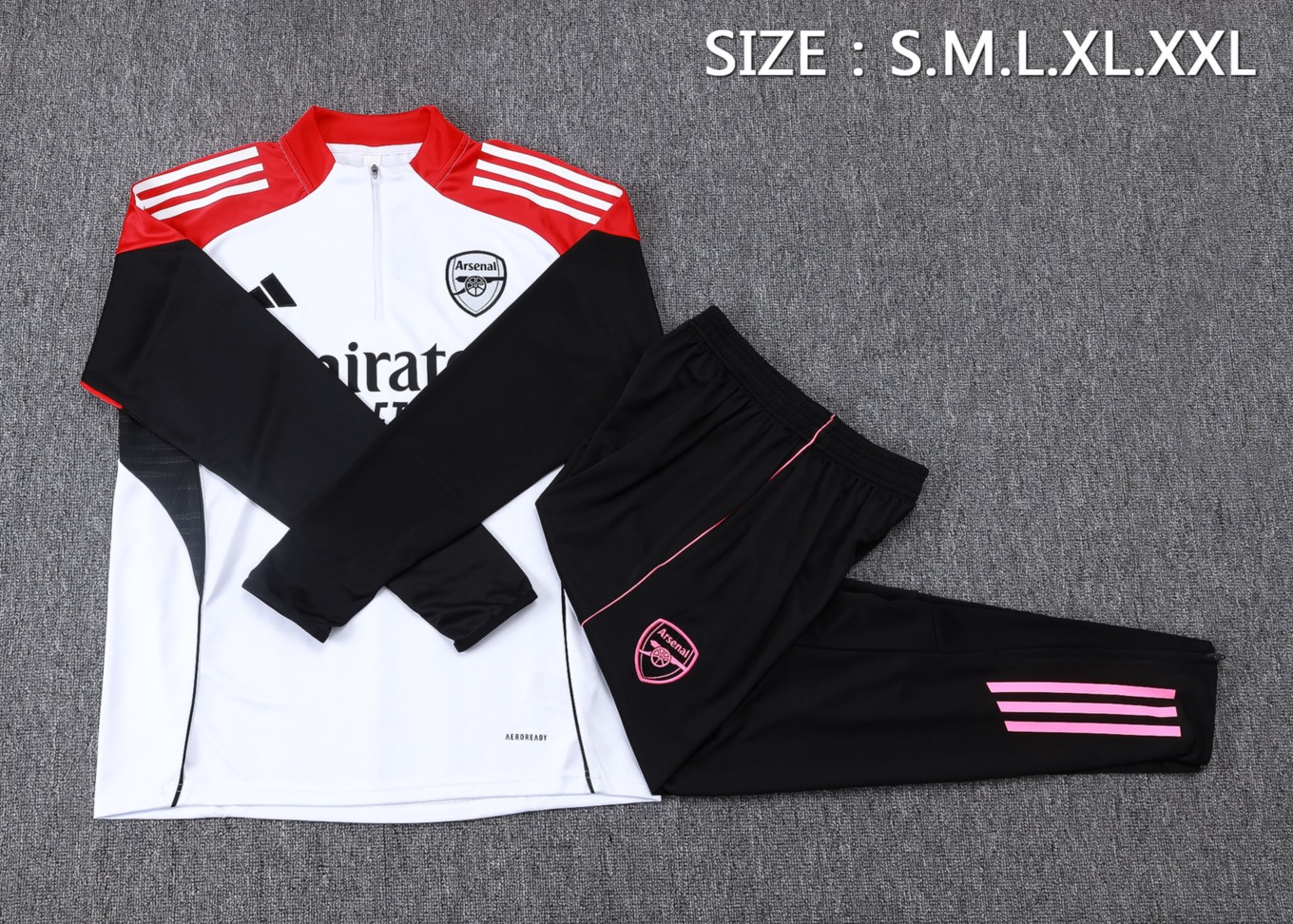 202526 Arsenal White Long-sleeved half-pull training kit Football team kit