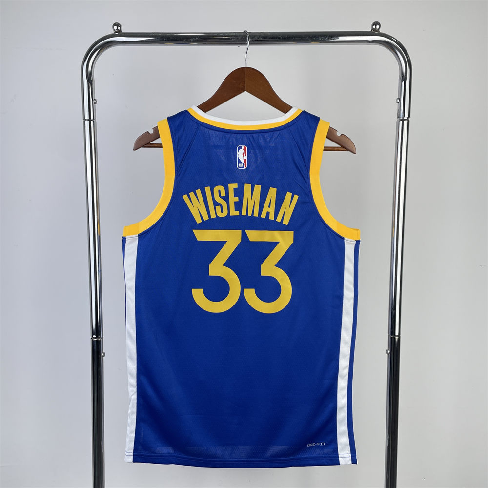 NBA Golden State Warriors 2023 V-Neck Blue Jersey WISEMAN#33 S-XXL