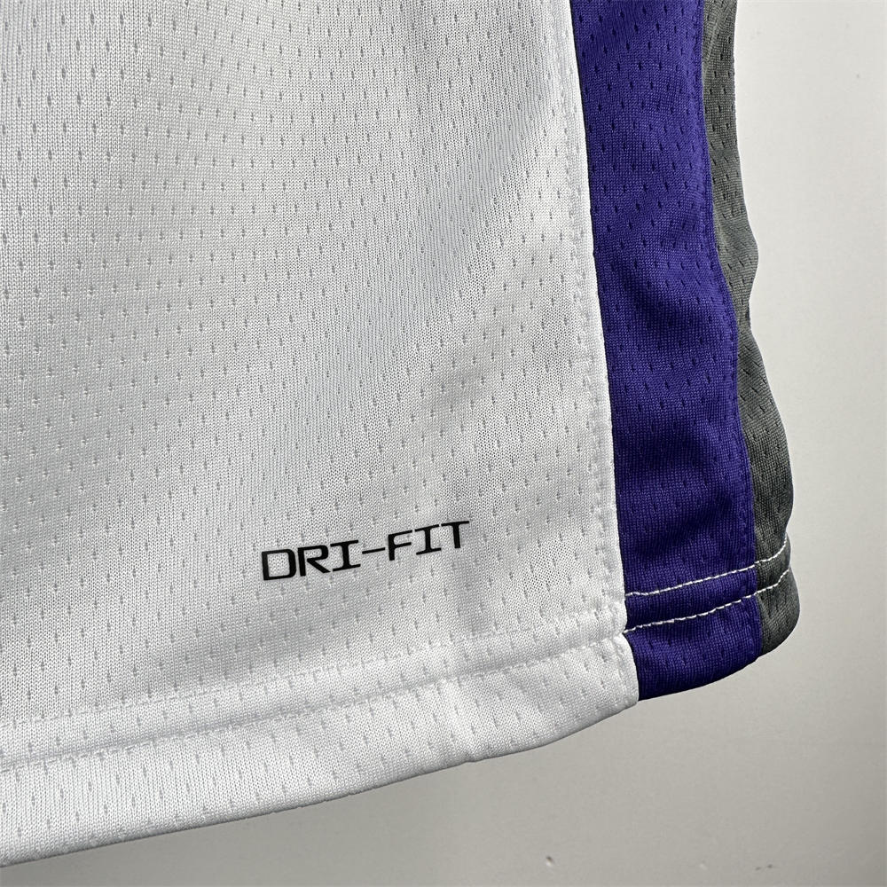 NBA Scaramento Kings 2024 V-Neck White jersey FOX#5 S-XXL