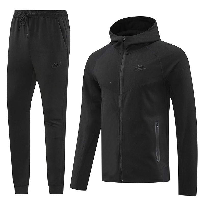 2024 Nike Black Hoodie Jacket Kit Set Football Team Shirt Sports Fashion