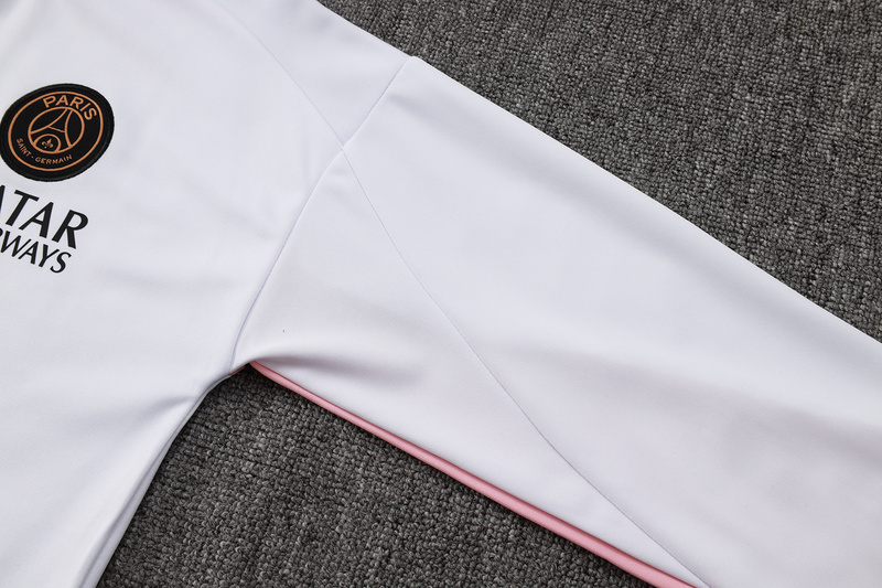 2024/25 Paris White Jacket Training Suit Set Football Team Shirt Sports Fashion