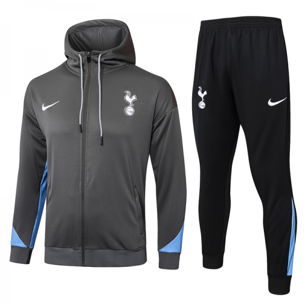 2024/25 Tottenham Dark grey Hoodie Jacket Kit Set Football Team Shirt Sports Fashion