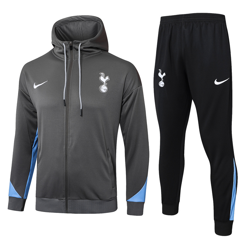 2024/25 Tottenham Dark grey Hoodie Jacket Kit Set Football Team Shirt Sports Fashion