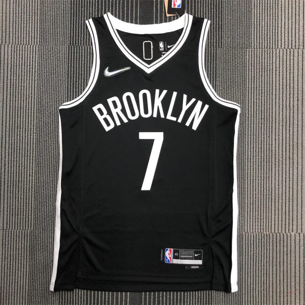 NBA Brooklyn Nets V-Neck Black 75th anniversary Jersey DURANT#7 S-XXL