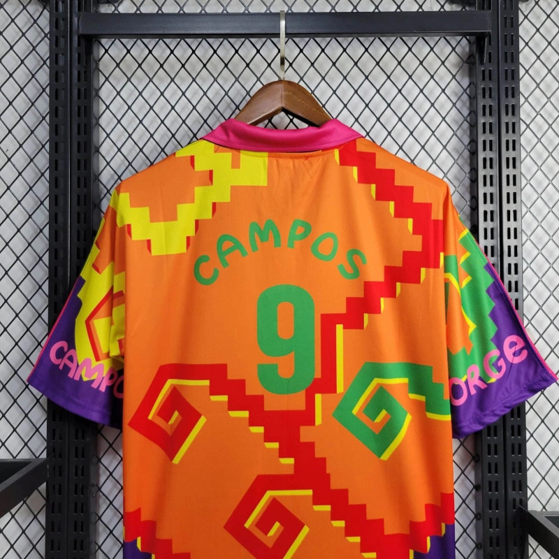 Retro Mexico 1995 Goalkeeper Orange jersey Fan Version CAMPOS Number 9
