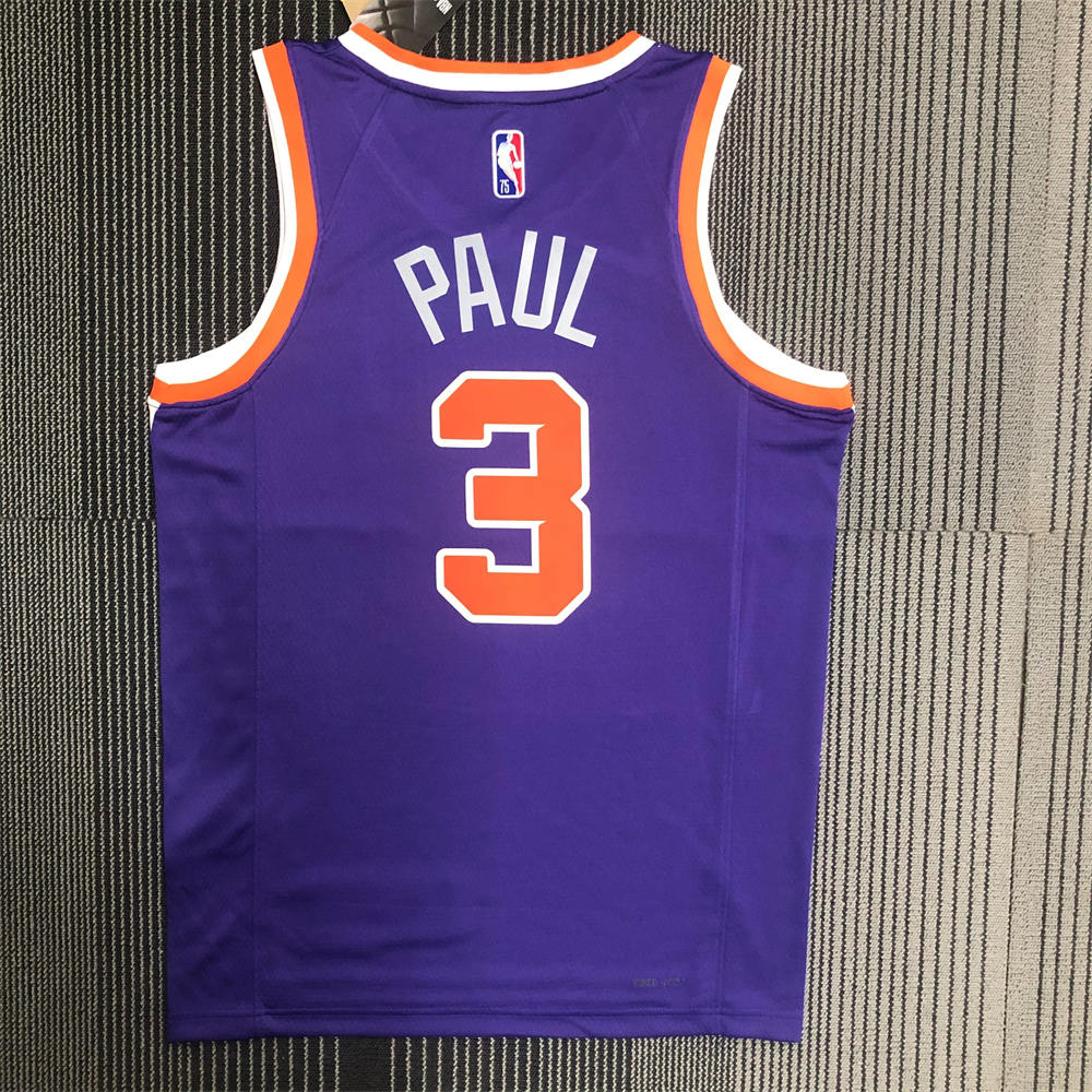 NBA Phoenix Suns V-Neck Purple 75th Anniversary PAUL#3 jersey S-XXL