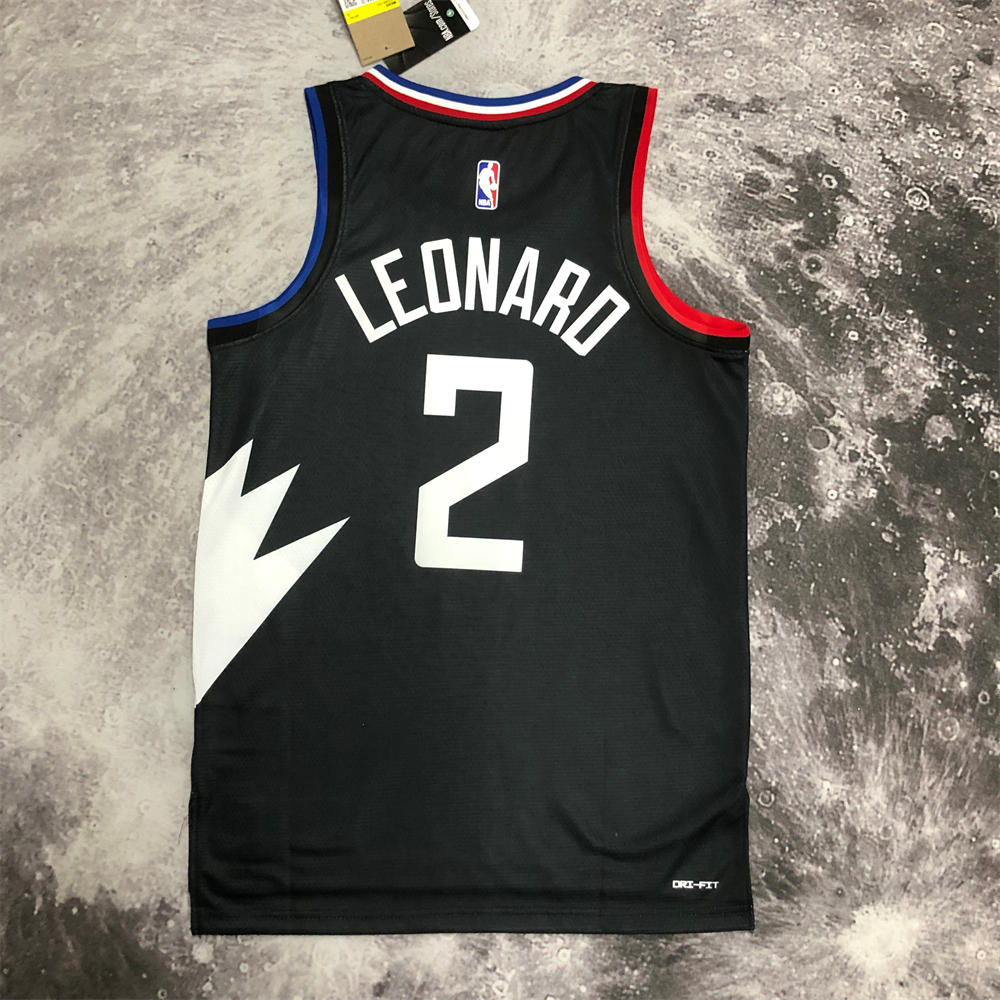 NBA Toronto Raptors V-Neck Black jersey LEONARD#2 S-XXL