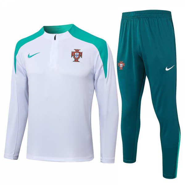 24/25 Portugal White Long-sleeved half-pull training kit Football team kit