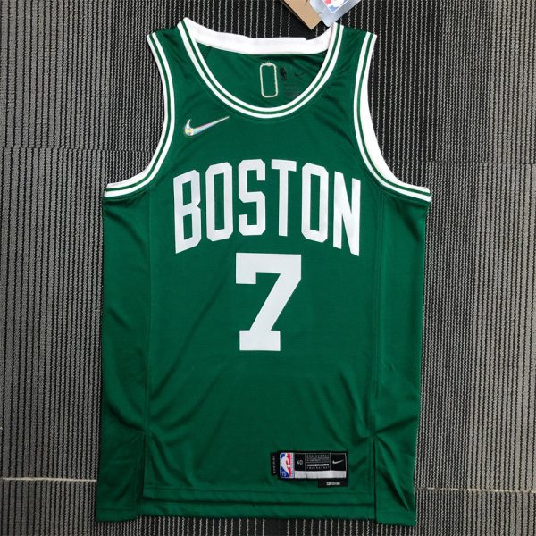 NBA Boston Celtics Round Neck 75th anniversary Green Jersey BROWN#7 S-XXL